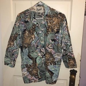 Vintage Tropical Safari Button Down Unisex Shirt